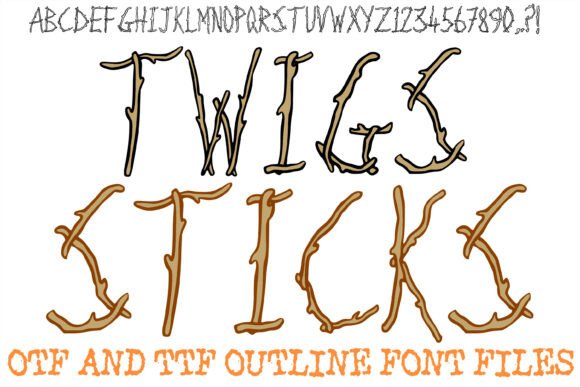 Twigs Sticks: A Display Font for Rustic Editorial Charm